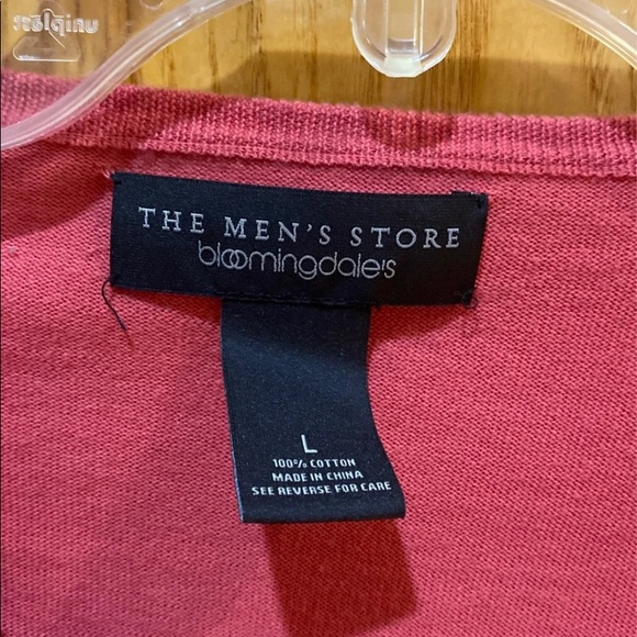 BLOOMINGDALE'S Men's Cotton V-Neck Long Sleeve Sweater Size Large - EUC - Picture 3 of 6